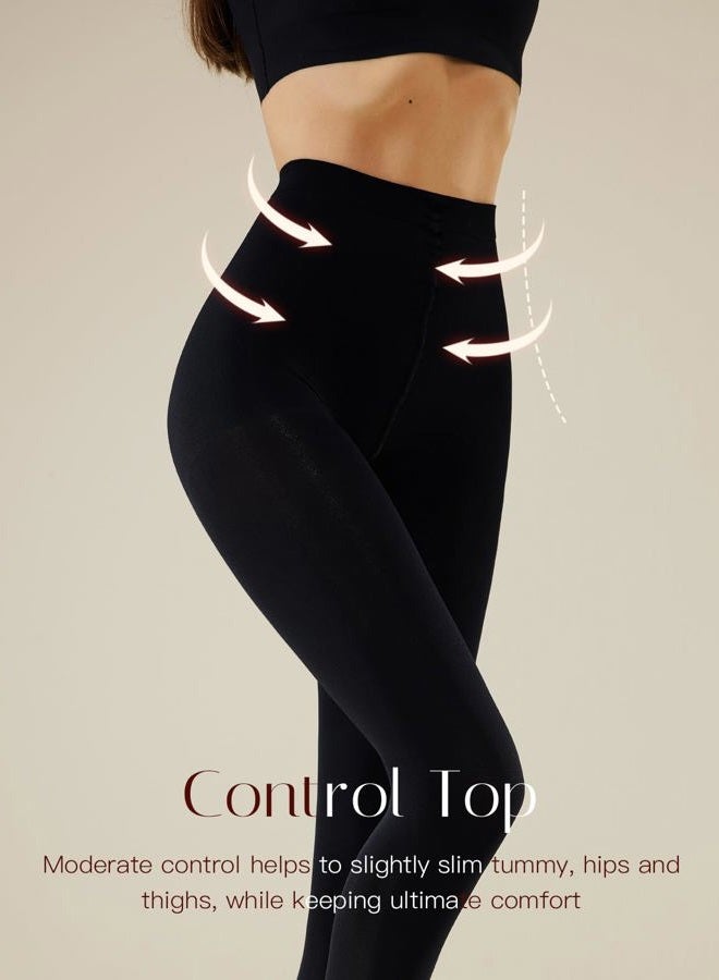 MANZI Opaque tights with race-resistant control, Black 1 pair, S - Image 3