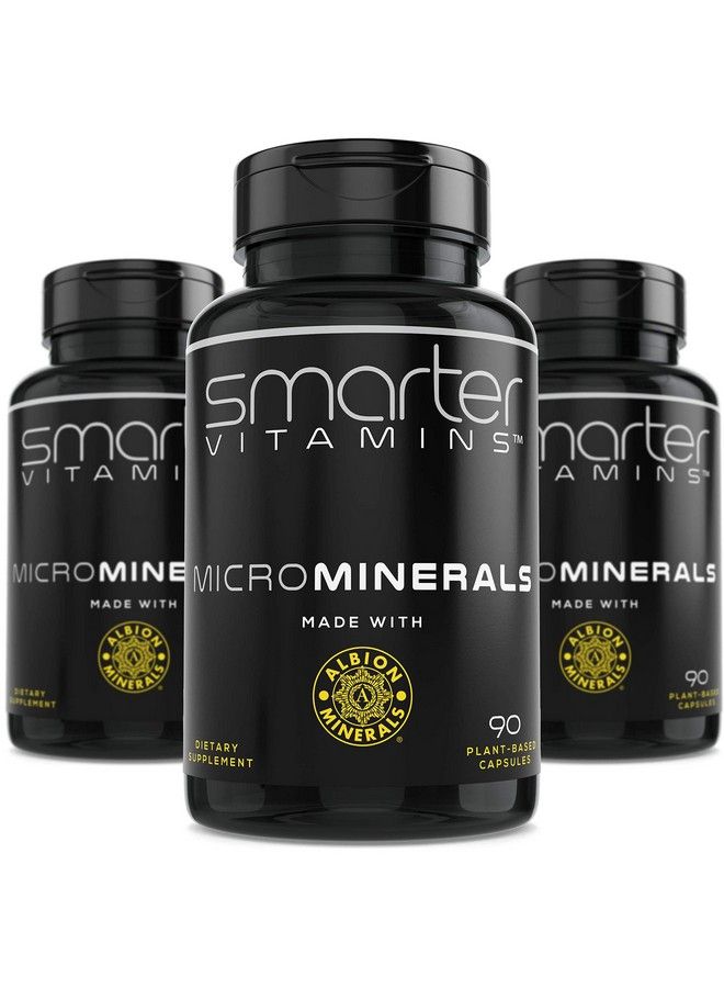 SmarterVitamins - (3 Bottles) 15Mg Zinc Glycinate From Albion® 6 Essential Trace Bisglycinate Minerals To Support Metabolism Manganese Boron Chromium Selenium Molybdenum Supplement 90 Plantbased Vegan Capsules - Image 1
