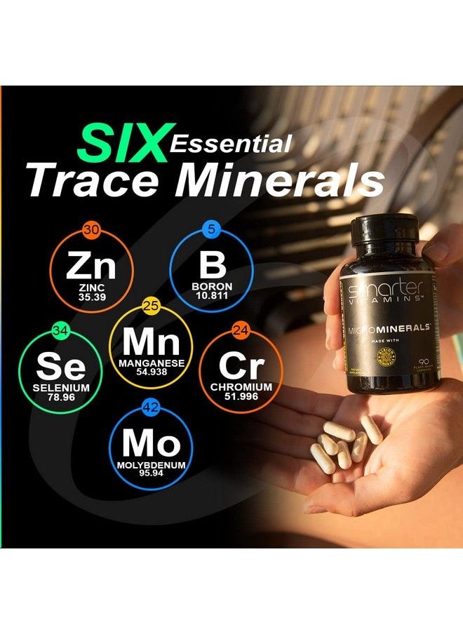 SmarterVitamins - (3 Bottles) 15Mg Zinc Glycinate From Albion® 6 Essential Trace Bisglycinate Minerals To Support Metabolism Manganese Boron Chromium Selenium Molybdenum Supplement 90 Plantbased Vegan Capsules - Image 1