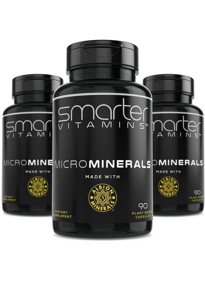 SmarterVitamins - (3 Bottles) 15Mg Zinc Glycinate From Albion® 6 Essential Trace Bisglycinate Minerals To Support Metabolism Manganese Boron Chromium Selenium Molybdenum Supplement 90 Plantbased Vegan Capsules - Image 1