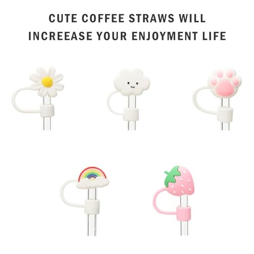 KEUYE Straw Cover Compatible With Owala 40oz,Straw Covers Cap Compatible With Owala Cup 40 oz, Dust-Proof Reusable Tumbler Straw Cover,Silicone Straw Topper Accessories(6PCS) - Image 3