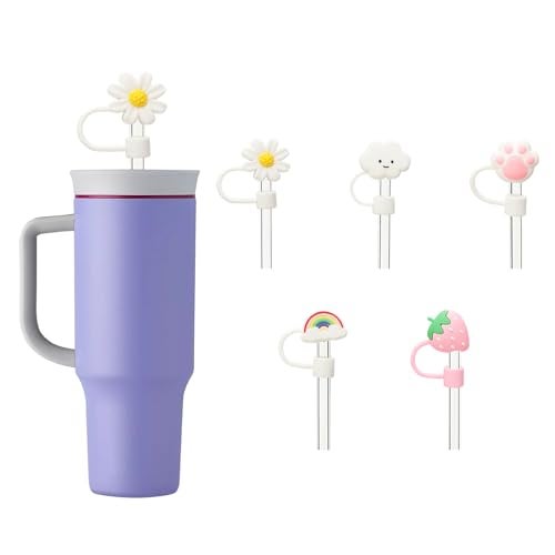 KEUYE Straw Cover Compatible With Owala 40oz,Straw Covers Cap Compatible With Owala Cup 40 oz, Dust-Proof Reusable Tumbler Straw Cover,Silicone Straw Topper Accessories(6PCS) - Image 1