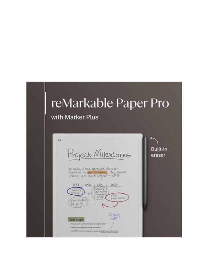 ريماركابل حزمة Paper Pro – تتضمن جهاز لوحي ورقي بحجم 11.8 بوصة، وقلم Marker Plus - Image 2