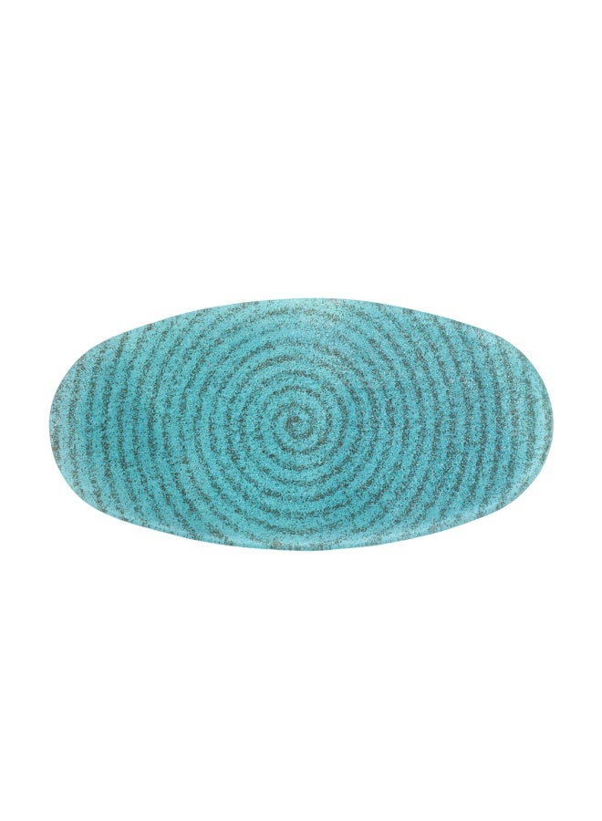 Luxury 3D Turquoise Blue Turkish Crystal Glass Serving Plate (Size: 20 CM*40 CM*5 MM) (Weight: 0.75 KG) - For an Unforgettable Dining Experience! - Image 2