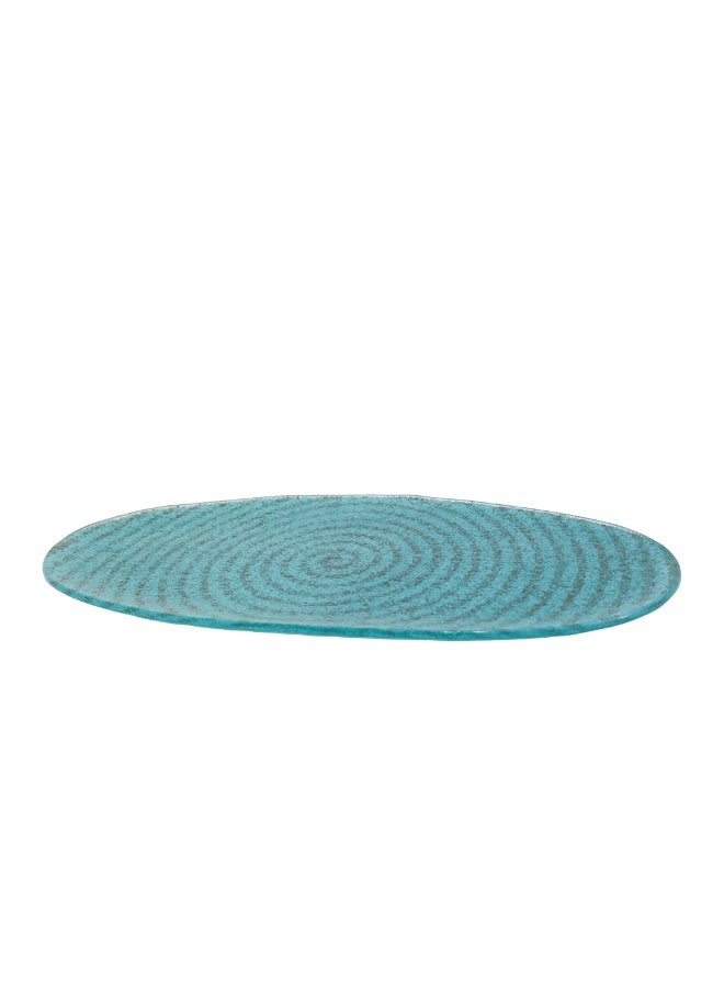 Luxury 3D Turquoise Blue Turkish Crystal Glass Serving Plate (Size: 20 CM*40 CM*5 MM) (Weight: 0.75 KG) - For an Unforgettable Dining Experience! - Image 4
