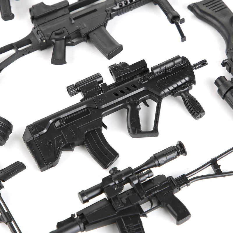 PROLOSO 8 Set Miniature Toy Machine Guns with Display Board SMG Rifles Toys for Boys Kids Building Toys - Image 5