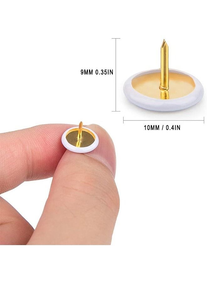HS Push Pins Decorative Plastic Thumb Tacks Wall Tacks for Home, School, Map, Office, Photo Wall, Cork Board (White 100Pcs)  - Image 2