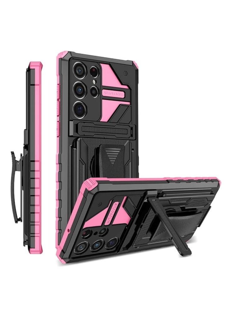 عام غطاء حماية مع حزام دوار متوافق مع سامسونج جالاكسي S23 الترا/ S23 بلس/ S23 مع حامل متكامل للهاتف المحمول سامسونج جالاكسي S23 الترا/ S23 بلس/ S23.