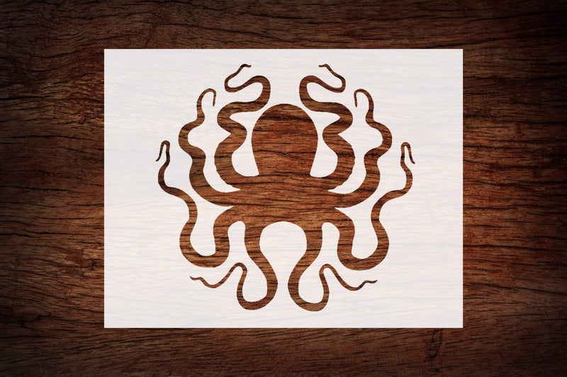 STENCILAIR Reusable Octopus Cthulhu Squid Stencil 11" x 8.5" - Durable, Versatile Crafting Tool - Image 1