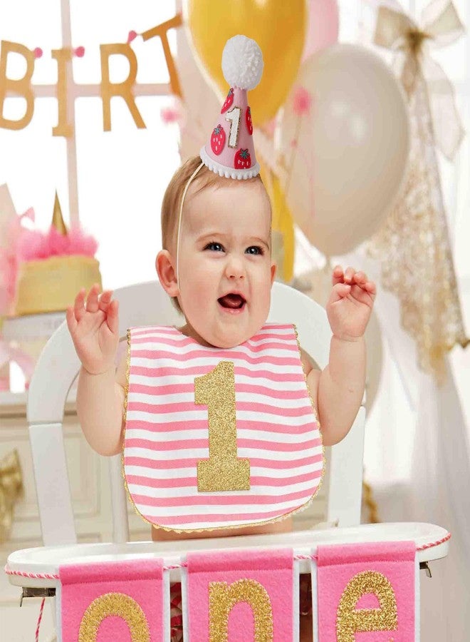 Ysqool Strawberry 1st Birthday Hat for Baby Girls,First Birthday Celebration Hat,Sweet One 1st Birthday Hat,Berry First Birthday Decorations,Pink Felt Strawberry Birthday Crown - Image 5