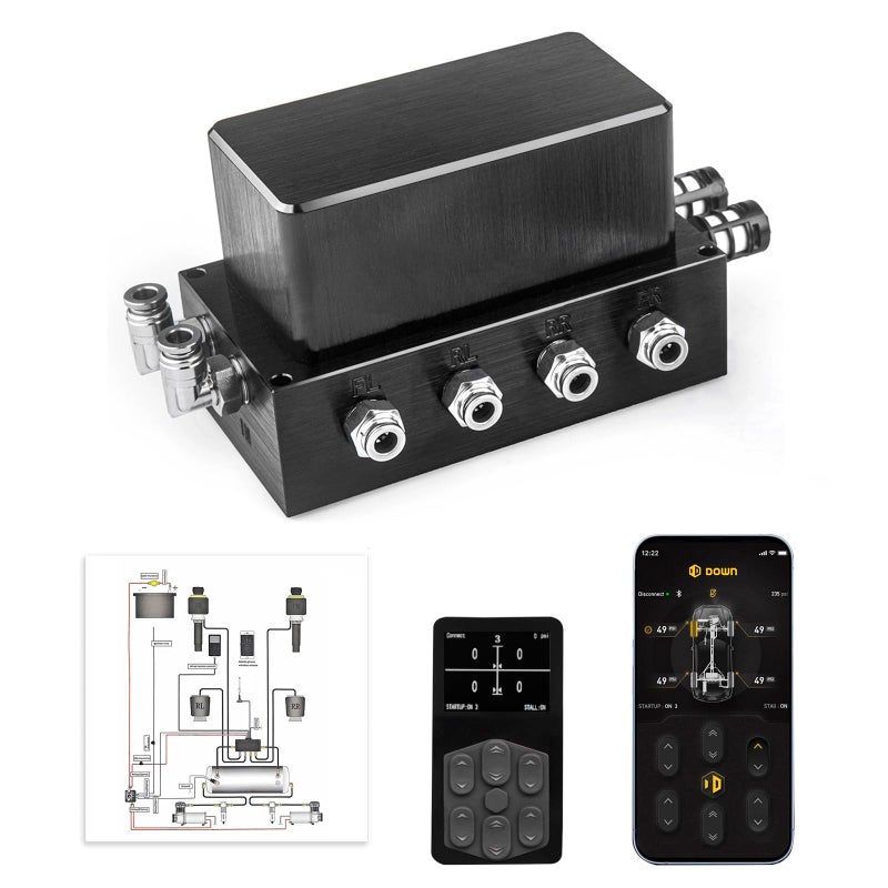 ZHSYMX Air Management Top Grade Air Suspension System kit with Airlift Fitting Packs and 6mm vacuum tube Electronic Controll Systempneumaticairlift 5 Memory - Image 2