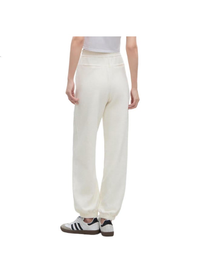 Waxbird Peacebird Women'S High Waist Casual Pants Elastic Cuffs Spring Loose Texture Slimming Pants Beige M - Image 3