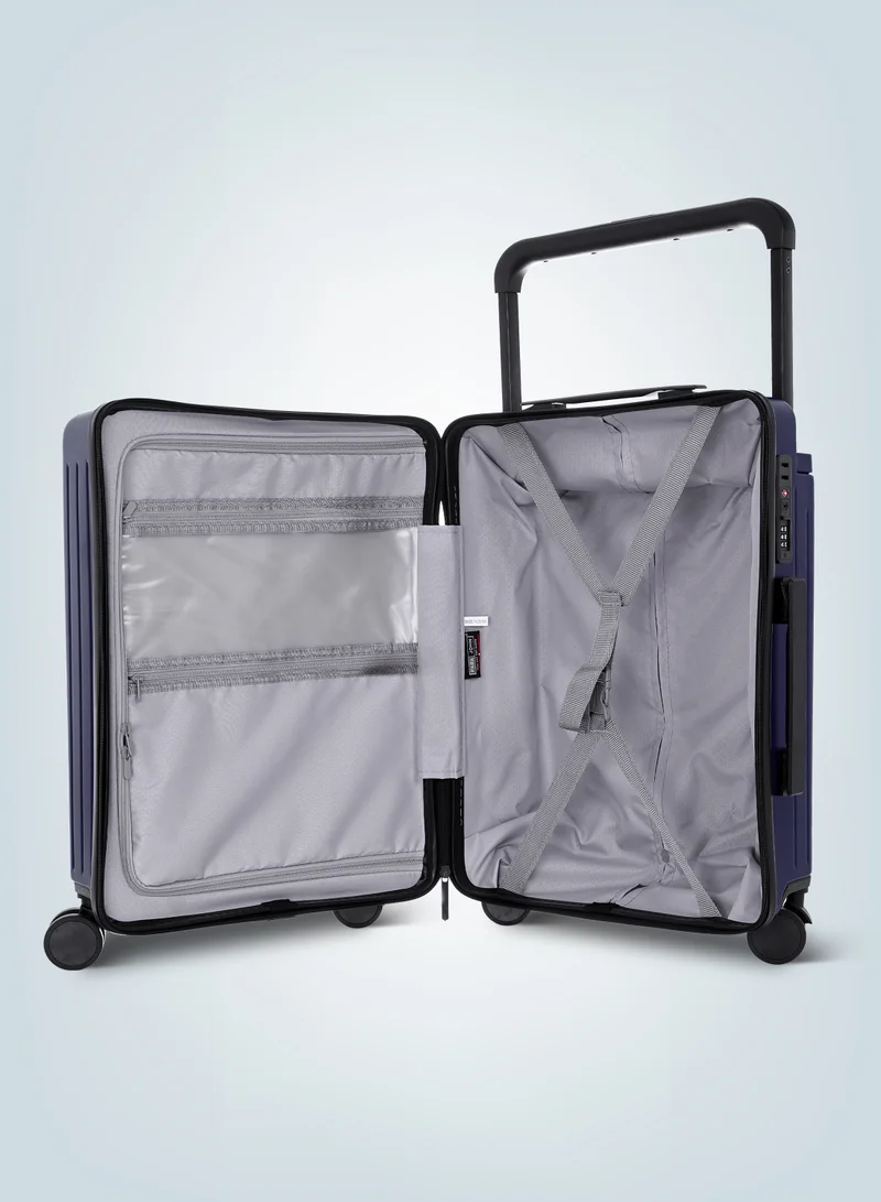 PARAJOHN Navy Premium Wide Handle Spinner Carry On Luggage Trolley with TSA Lock 20 Inch Navy  | Best Price UAE