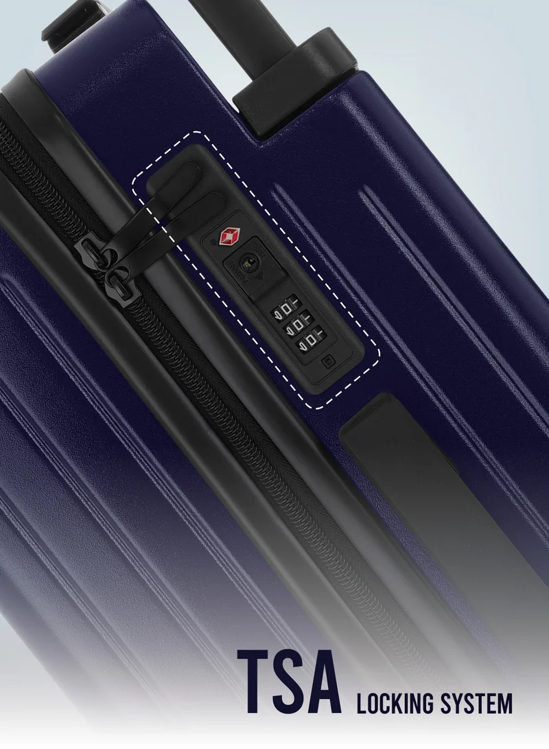 PARAJOHN Navy Premium Wide Handle Spinner Carry On Luggage Trolley with TSA Lock 20 Inch Navy  | Best Price UAE