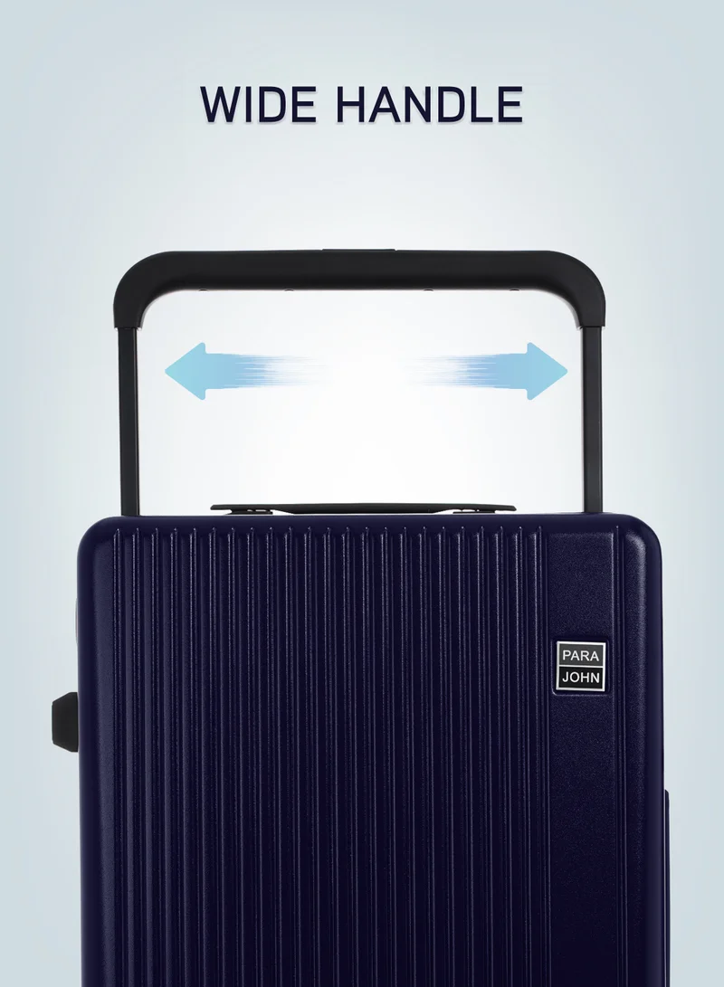 PARAJOHN Navy Premium Wide Handle Spinner Carry On Luggage Trolley with TSA Lock 20 Inch Navy  | Best Price UAE