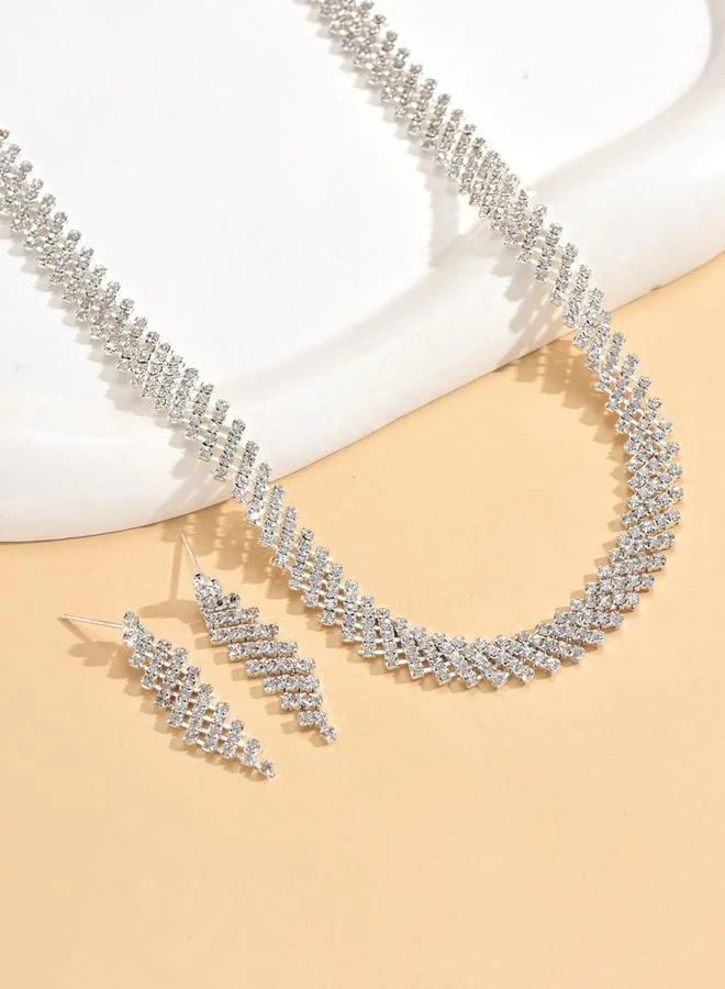 Take Two Take Two Embellished Necklace and Earrings Jewelry Set