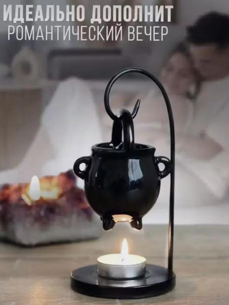 Aroma Burner: 10*10*20cm Black Ceramic Burner - Non Electric Candle Powered, Stylish Design Essential Oil Diffuser for Home Relaxation Meditation Romantic Occasions - Image 5