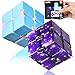 BunMo 2 Pack Infinity Fidget Cube Pocket Fidget Toys for Kids Adults Quiet Folding Desk Fidget with Smooth Hinges Durable ABS Portable Sensory Cube - Image 3