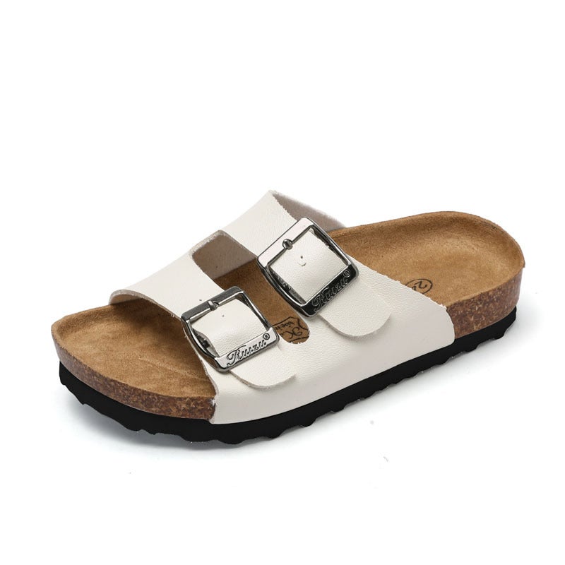 2024 Kids Fashion Cork Slippers Spring Autumn White 