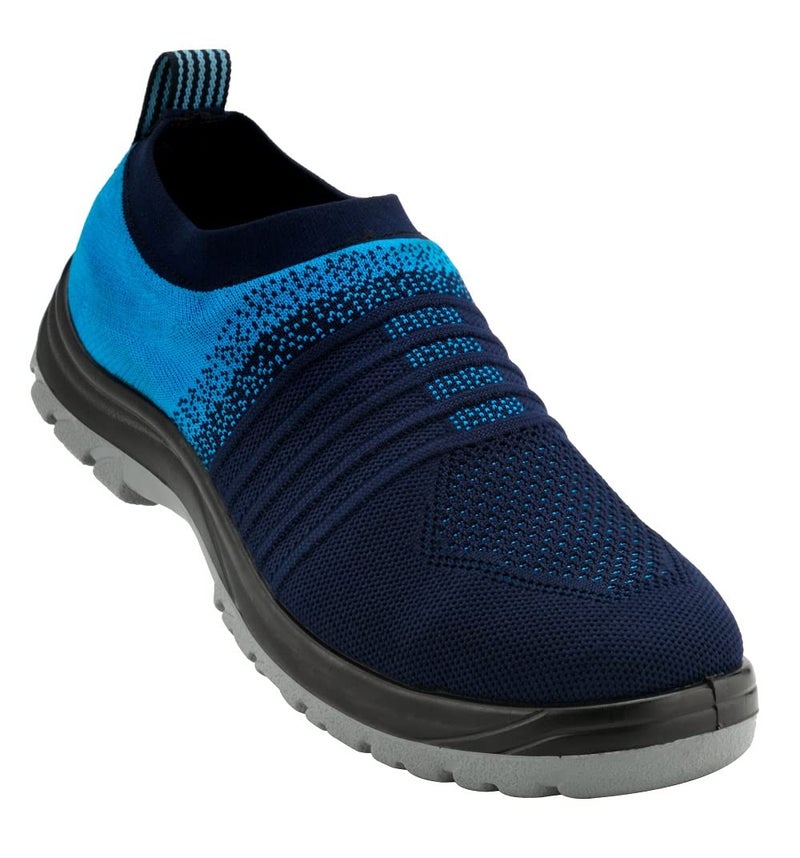 NEOSAFE Falcore A2014 Sports Line Safety Shoes in Fibre Toe and PU Sole, Knitted Slip-on Light Weight (Blue) 8 - Image 1