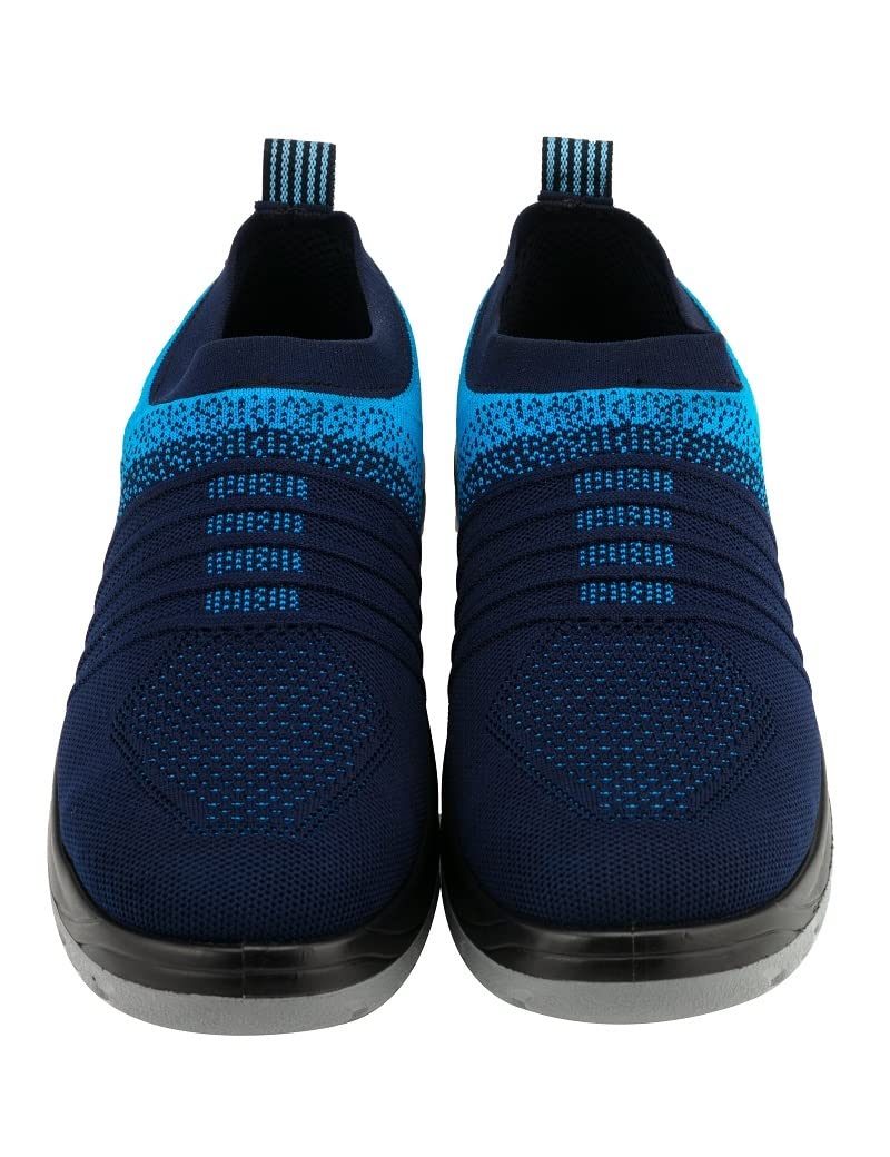 NEOSAFE Falcore A2014 Sports Line Safety Shoes in Fibre Toe and PU Sole, Knitted Slip-on Light Weight (Blue) 8 - Image 4