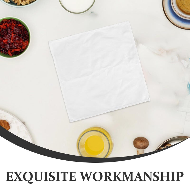 Soft Cotton Reusable Dinner Napkins 30x30cm White Absorbent for Kitchen Dining Table - Image 4