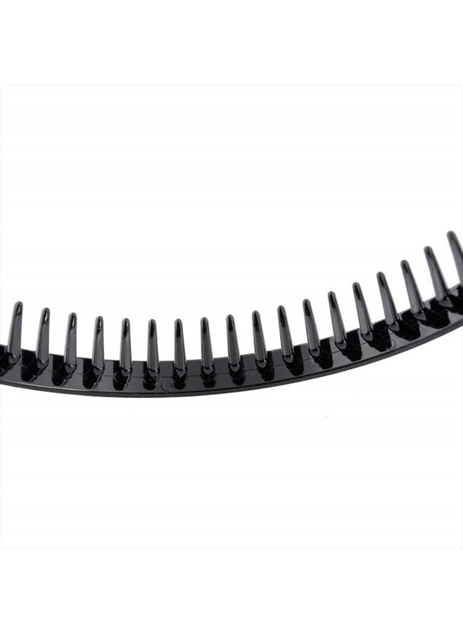 Teensery 6 Pcs Black Plastic Plain Headbands with Teeth Hair Hoop DIY Hair Accessories Hair Comb for Women Men Girls - Image 3