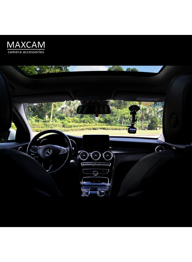 MAXCAM ماكس كام مناسب لكاميرا دي جي آي أكشن 5 4 3 2، كاميرا أوزمو أكشن، جوبرو، 12110987، كوب شفط للسيارة، تركيب على زجاج النافذة، ملحقات حامل مثبت على السيارة - Image 3
