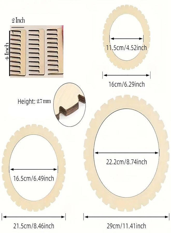 Cliths Round Wooden Weaving Loom Kit for DIY Yarn Craft Circular Loom Set for Fiber Art Wall Hanging Handmade Textile Projects - Image 2