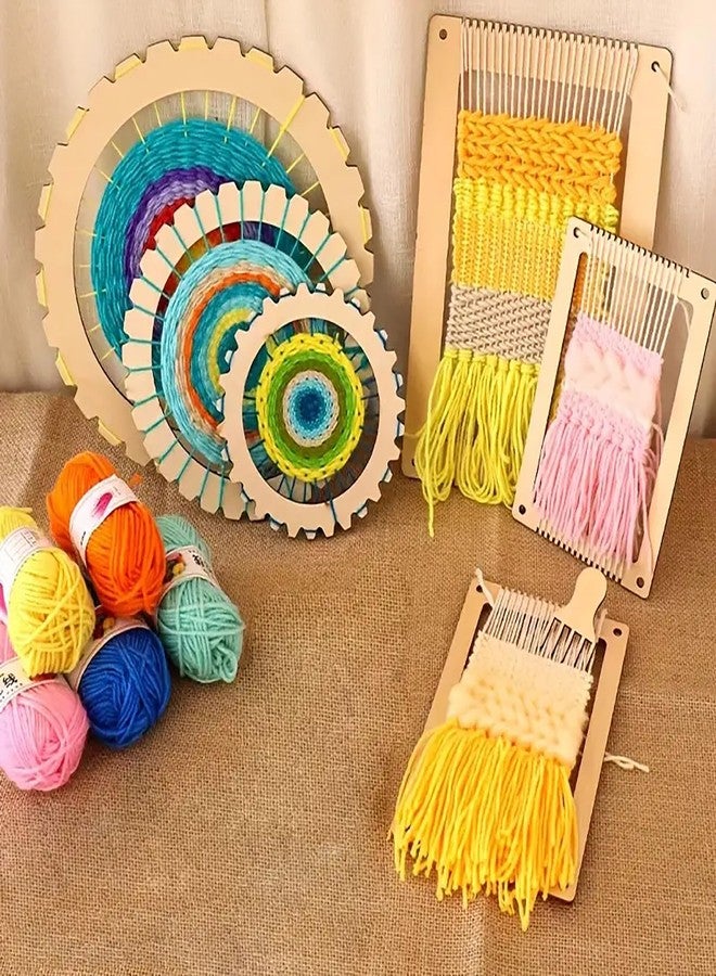 Cliths Round Wooden Weaving Loom Kit for DIY Yarn Craft Circular Loom Set for Fiber Art Wall Hanging Handmade Textile Projects - Image 4
