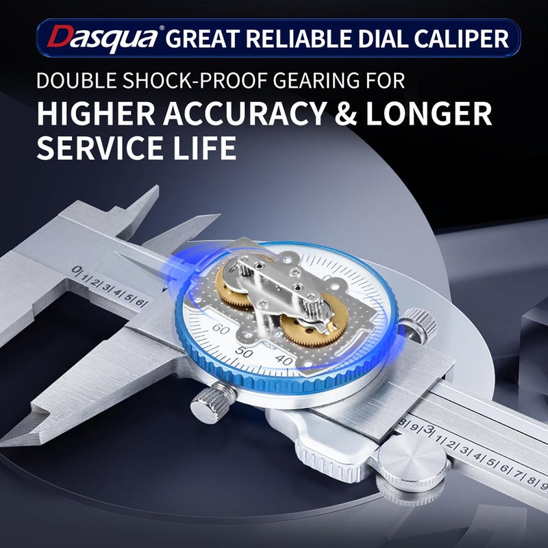 Dasqua 1332-4110 0-6" Machinist Grade Dial Caliper - Image 5