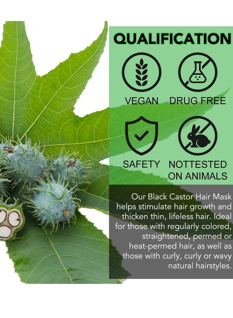 ALIVER قناع شعر الخروع الأسود الجامايكي 60 جرام قناع زيت الخروع للشعر الجاف والتالف ونمو الشعر غني بالبيوتين قناع تقوية واستعادة الشعر قناع زيت الخروع للشعر - Image 5
