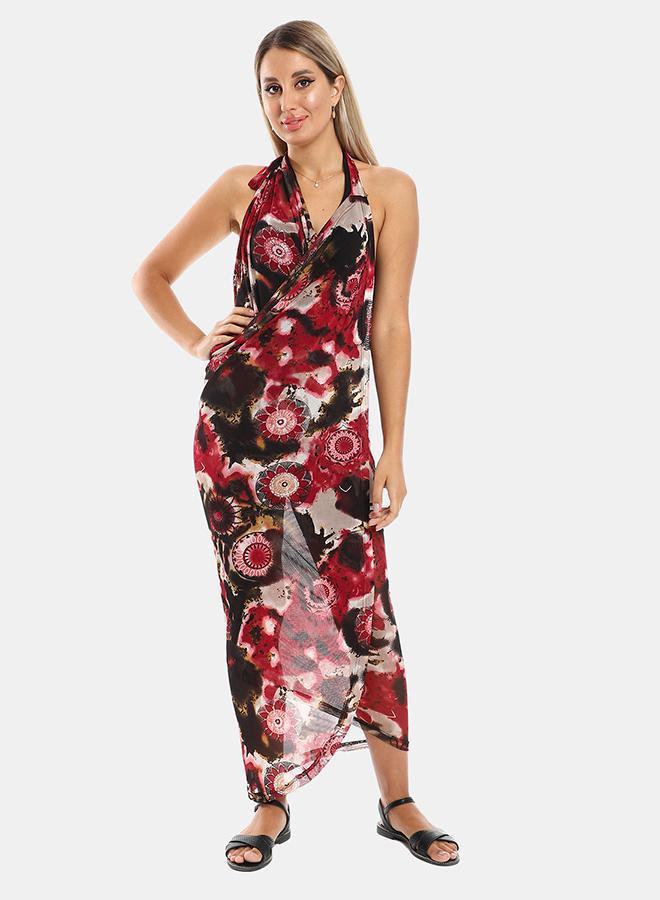 kady Jamila women self pattern round collar cover up one ,marron-one size - Image 1