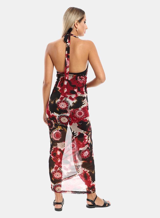 kady Jamila women self pattern round collar cover up one ,marron-one size - Image 3