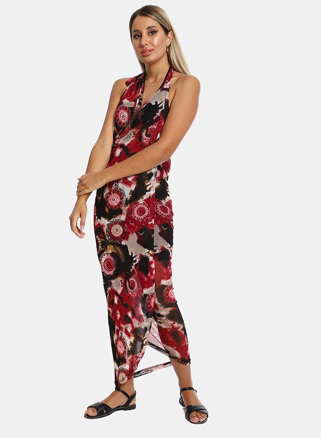 kady Jamila women self pattern round collar cover up one ,marron-one size - Image 2