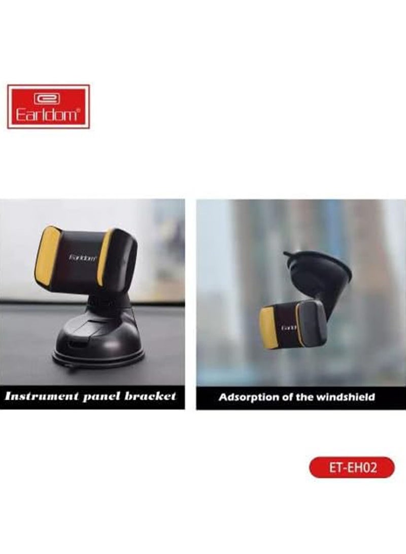 Earldom Car Phone Holder - EH-02 Yellow and Black , For a comfortable and enjoyable ride that can follow your route without distraction , It can be installed on the glass or dashboard of the car with strong adhesive, high stability and guaranteed - Image 4
