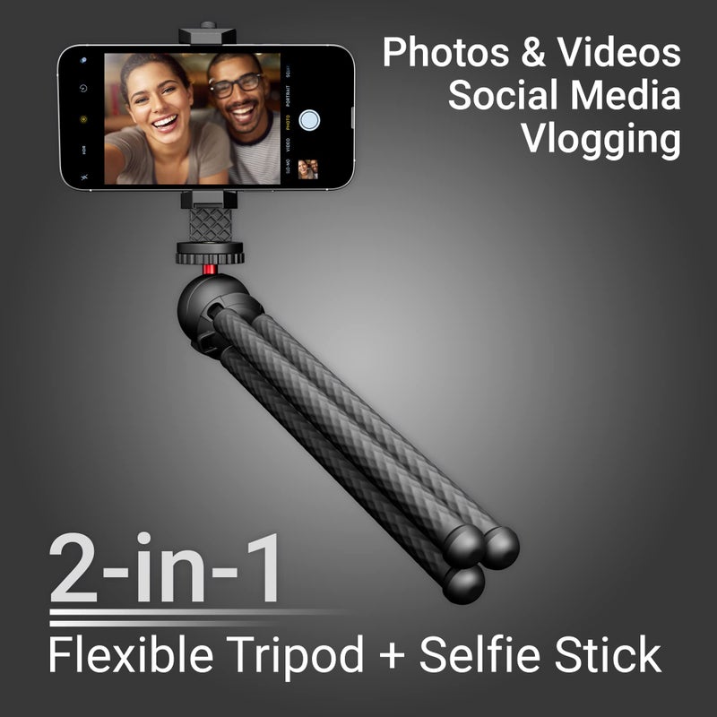 Xenvo SquidGrip Flexible Cell Phone Tripod and Portable Action Camera Holder - Compatible with iPhone, GoPro, Android, Samsung, Google Pixel and All Mobile Phones Red - Image 5