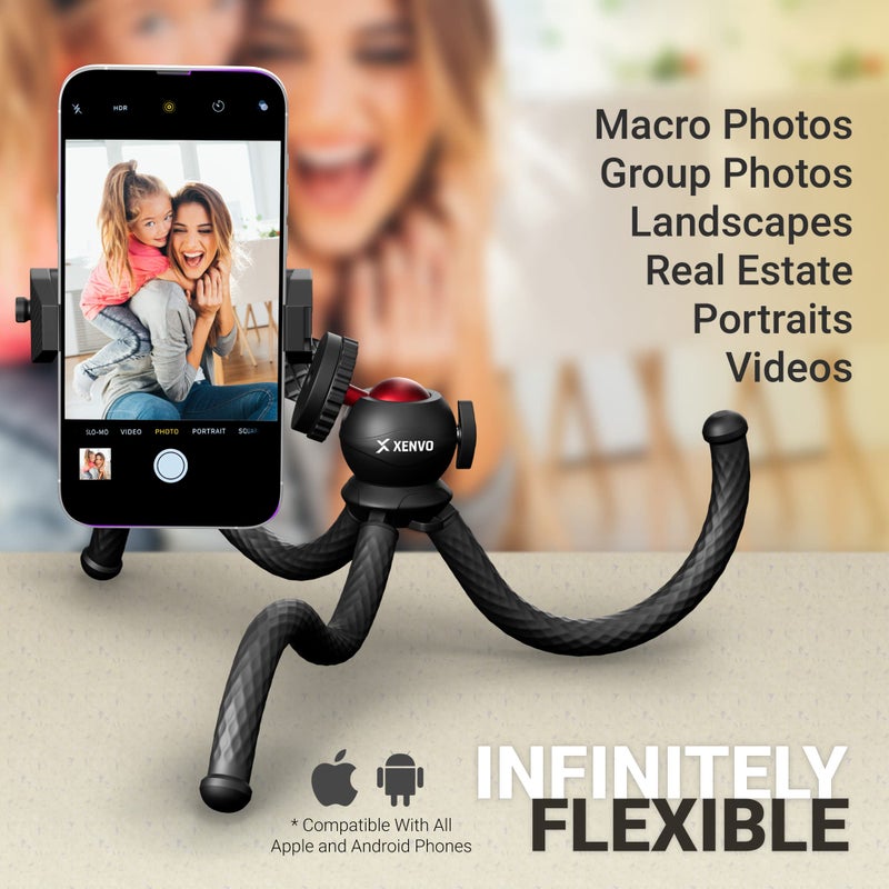 Xenvo SquidGrip Flexible Cell Phone Tripod and Portable Action Camera Holder - Compatible with iPhone, GoPro, Android, Samsung, Google Pixel and All Mobile Phones Red - Image 2