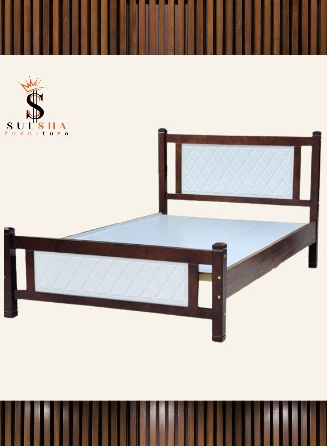 SULSHA Modern Heavy Duty Solid Wooden King Size Bed 180x200 Cm With Medical Mattress