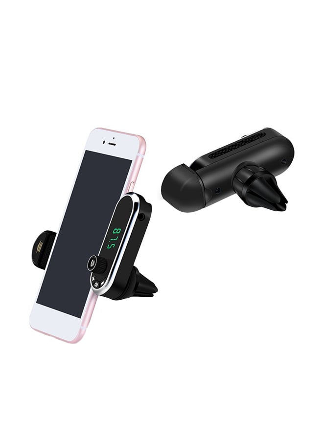 NIBEMINENT Wireless Bluetooth Car Charger With Phone Holder Black - Image 2