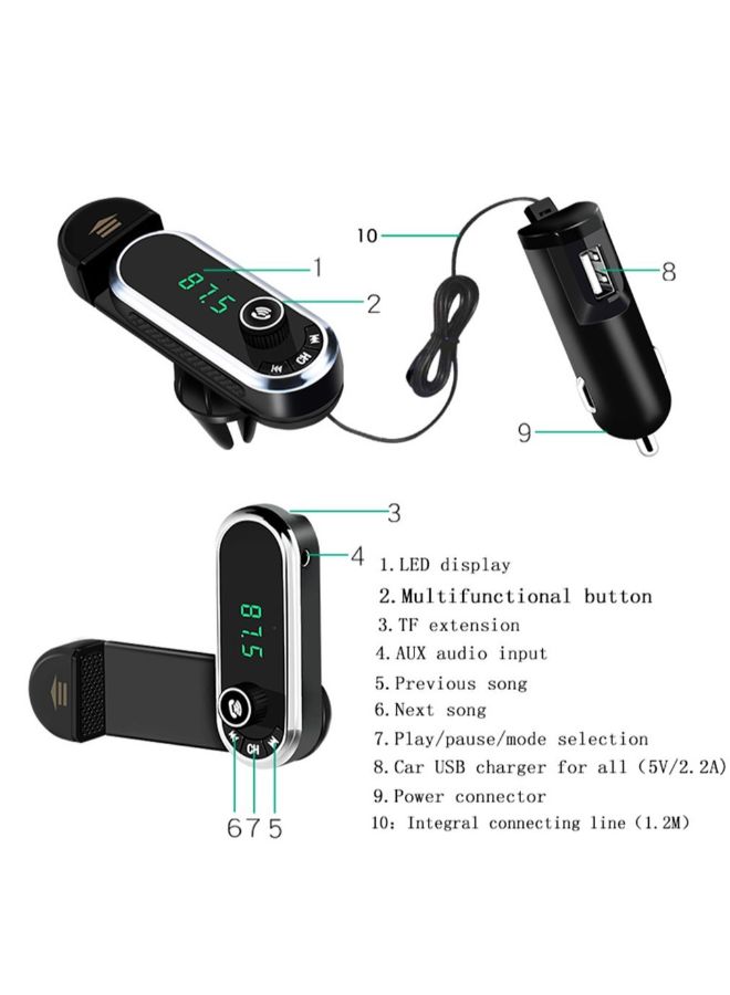 NIBEMINENT Wireless Bluetooth Car Charger With Phone Holder Black - Image 5