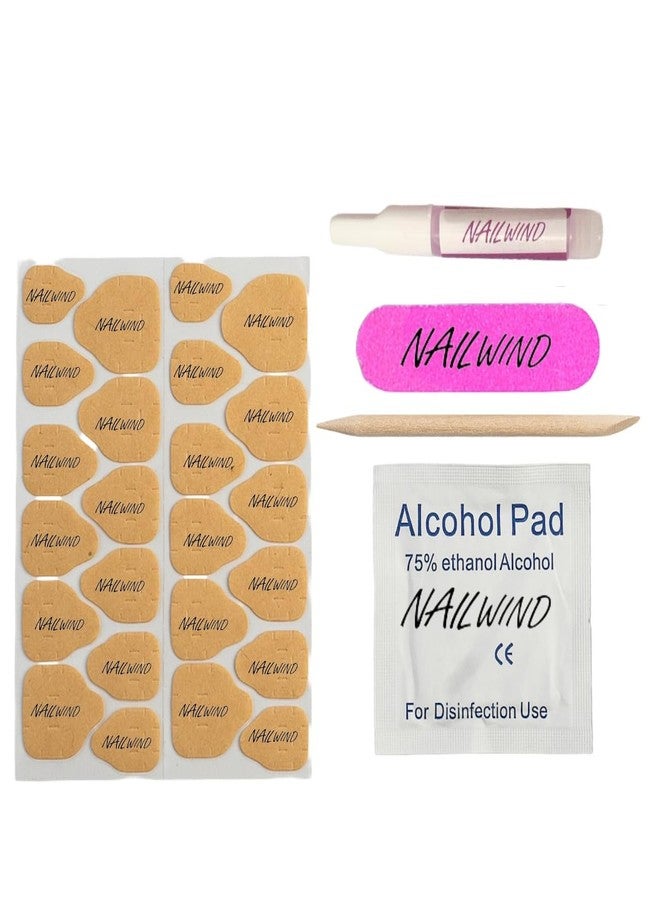 نيل ويند مجموعة أظافر NAILWIND اللاصقة مع غراء وشرائط لاصقة - مجموعة تحضير الأظافر مع مبرد صغير، أعواد تنظيف الجلد الميت، ووسادات تحضير | أدوات أظافر صناعية تدوم طويلاً للمبتدئين والاستخدام في الصالونات - Image 1