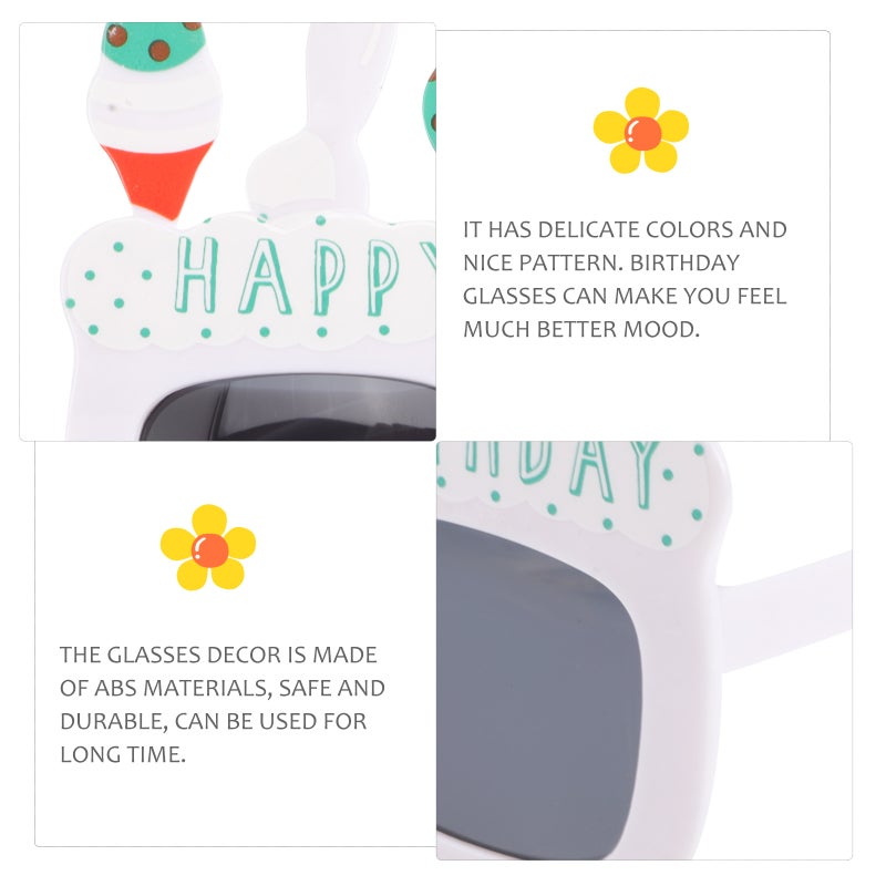 2 Pcs Birthday Party Glasses Festival Glasses Funny Eyeglasses Cartoon Glasses - Image 3