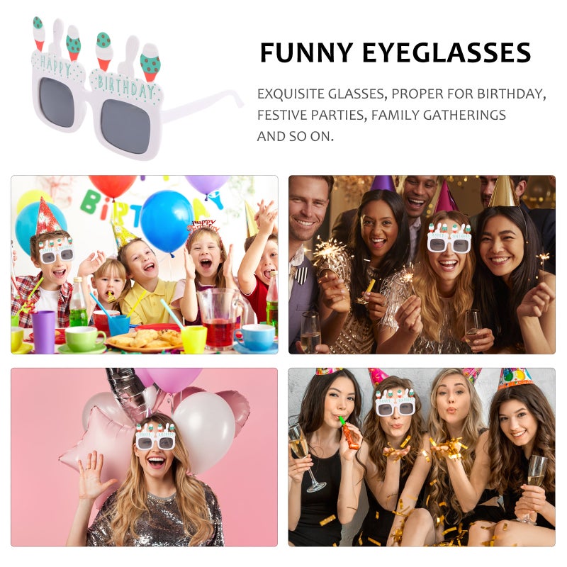 2 Pcs Birthday Party Glasses Festival Glasses Funny Eyeglasses Cartoon Glasses - Image 2