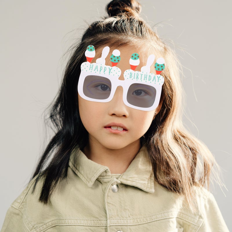 2 Pcs Birthday Party Glasses Festival Glasses Funny Eyeglasses Cartoon Glasses - Image 1