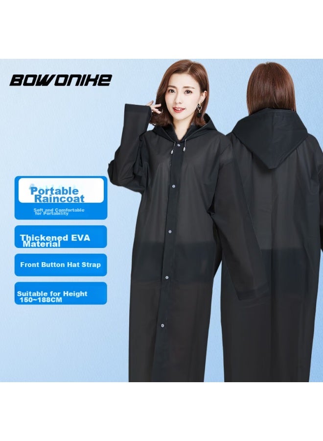 BWNK Bowonic Disposable Raincoat For Adults, Portable Long Rain Poncho With Hood, For Men And Women, Black - Image 2