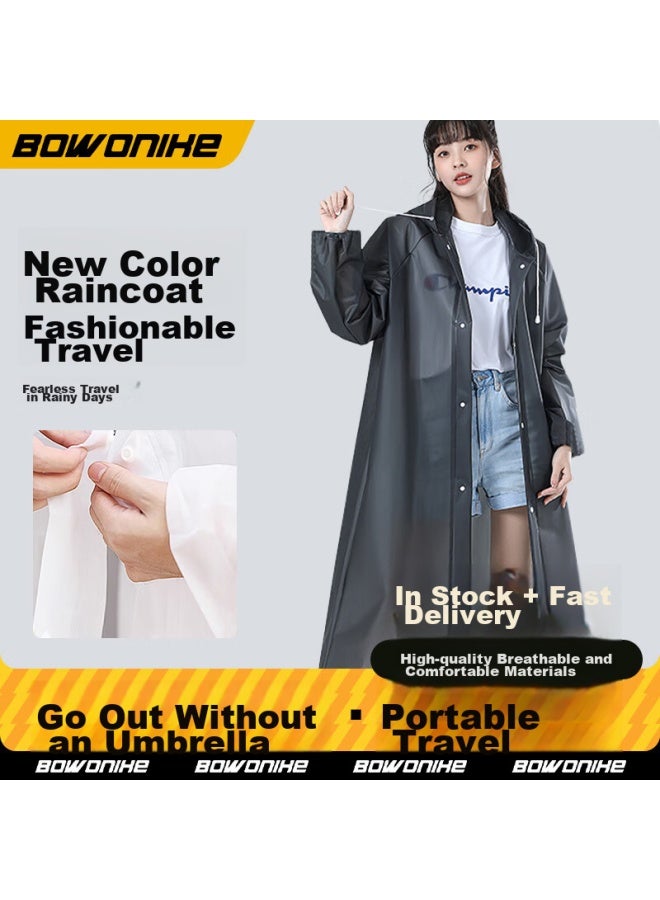 BWNK Bowonic Disposable Raincoat For Adults, Portable Long Rain Poncho With Hood, For Men And Women, Black - Image 1