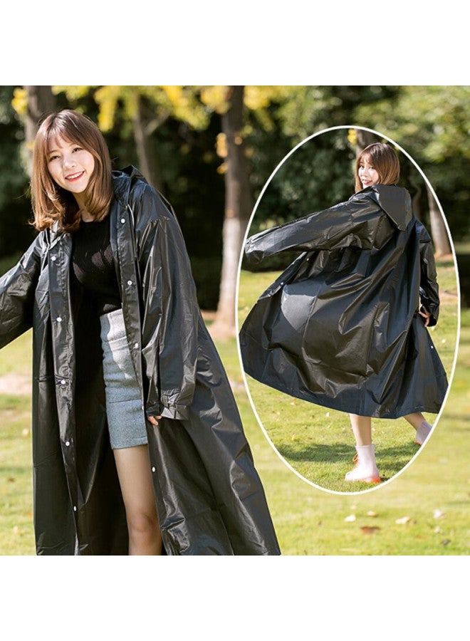 BWNK Bowonic Disposable Raincoat For Adults, Portable Long Rain Poncho With Hood, For Men And Women, Black - Image 4