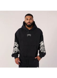 Generic Younglaa American Style Vintage Trendy Mens Hooded Sweatshirt New Autumn/Winter Sports Fitness Running Training Hooded Sweatshi Black 