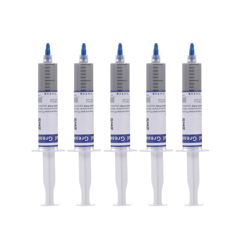 Thermal Compound Paste Heat Sink Paste 5Pcs Thermal Grease CPU VGA LED Chipset Silicone Plaster for All Coolers HY510 (Grey) - Image 1